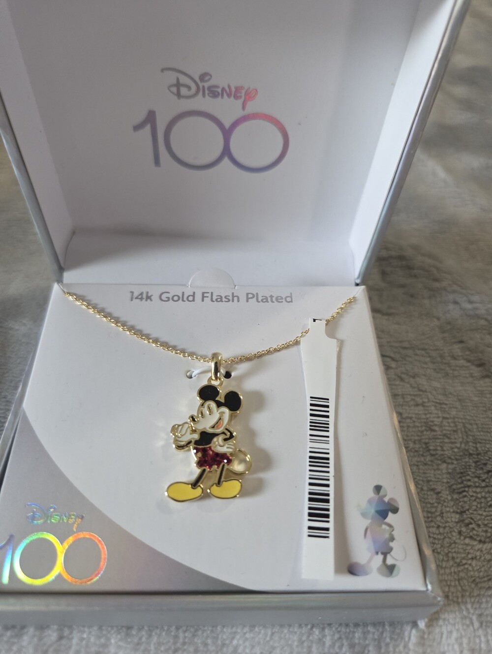 Disney Gold-Effect Mickey Mouse Pendant Necklace for Kids - Yellow
